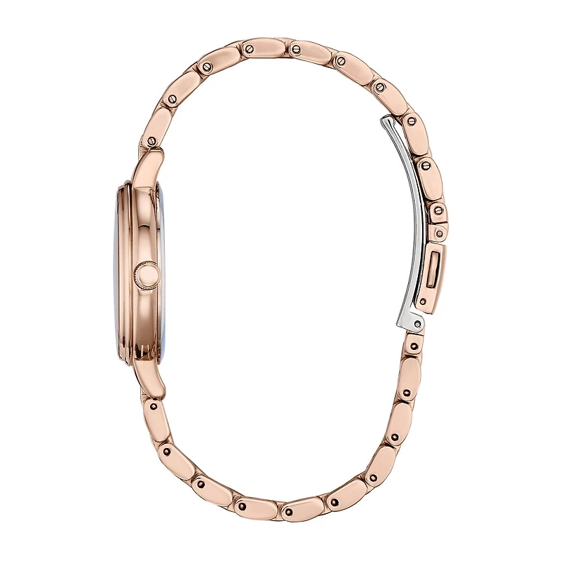 Citizen Minnie Mouse Womens Rose Goldtone Stainless Steel Bracelet Watch Ew2448-51w