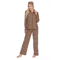 White Mark Womens Long Sleeve Pant Pajama Set 3-pc.