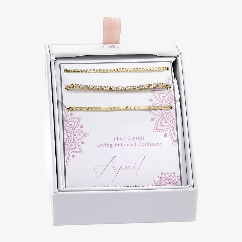 Sparkle Allure Birthstone Womens Red Crystal Bracelet Set