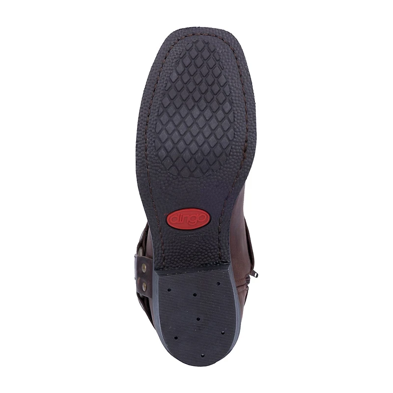 Dingo Mens Block Heel Motorcycle Boots Rev Up