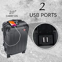 Dukap Intely 20 Inch Hardside Expandable Lightweight Carry-On Spinner Luggage