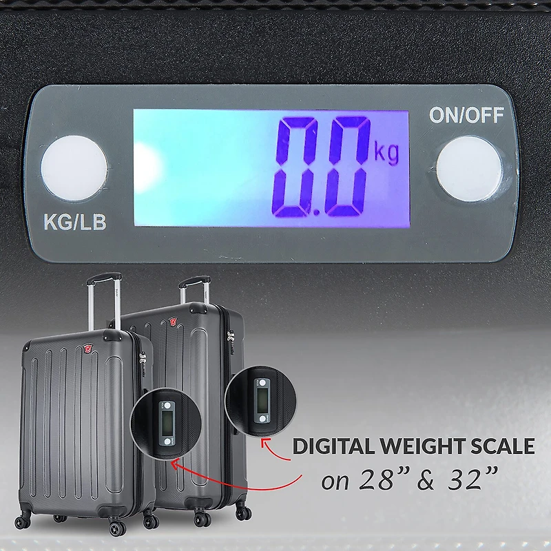 Dukap Intely 32 Inch Hardside Expandable Lightweight Checked Spinner Luggage