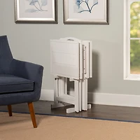 Maurine Farmhouse 4-pc. TV Tray Tables with Stand