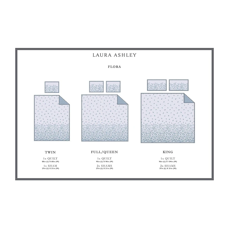 Laura Ashley Flora Reversible Quilt Set