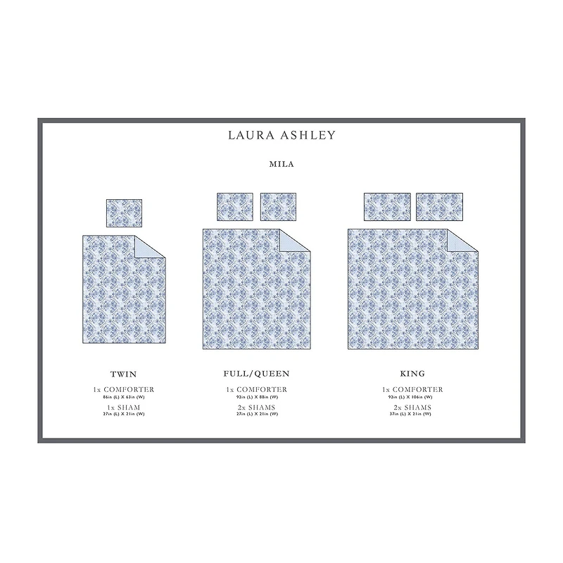 Laura Ashley Mila Midweight Reversible Comforter Set