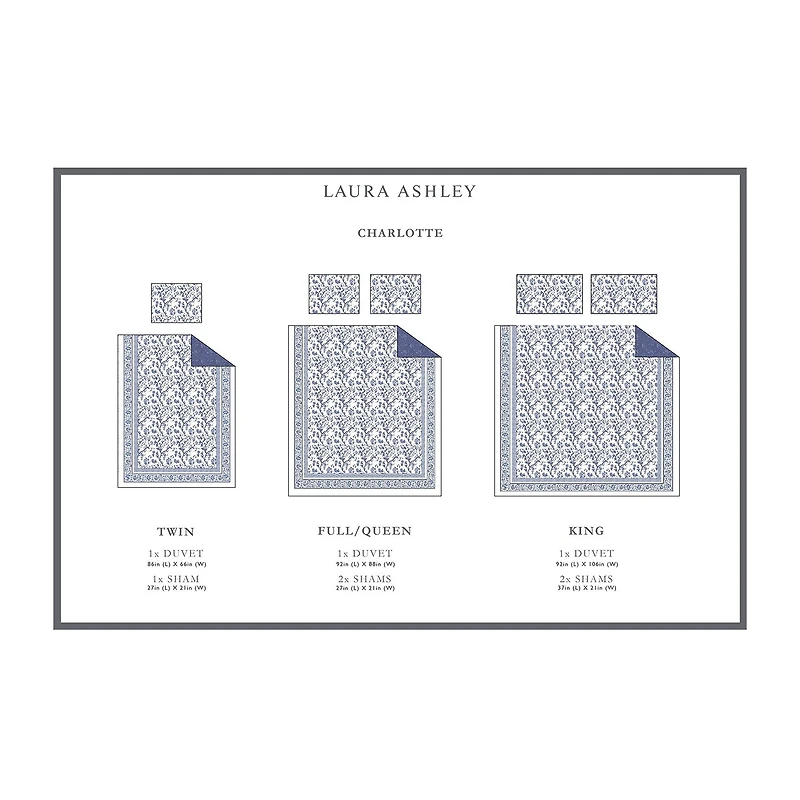 Laura Ashley Charlotte Floral Reversible Duvet Cover Set