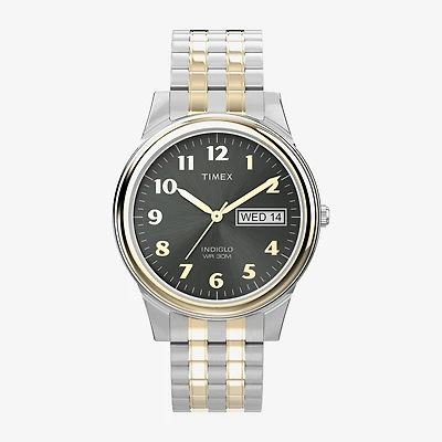 Timex® Mens Two-Tone Expansion Bracelet Watch