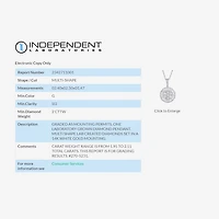 (G / Si2) Womens 2 CT. T.W. Lab Grown White Diamond 14K Gold Round 18 Inch Pendant Necklace