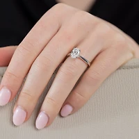 (H-I / SI2) Womens 1 1/2 CT. Lab-Grown White Diamond 14K Gold Oval Solitaire Engagement Ring
