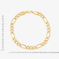 Made in Italy Mens 10K Gold 8 1/2 Inch Figaro Chain Bracelet