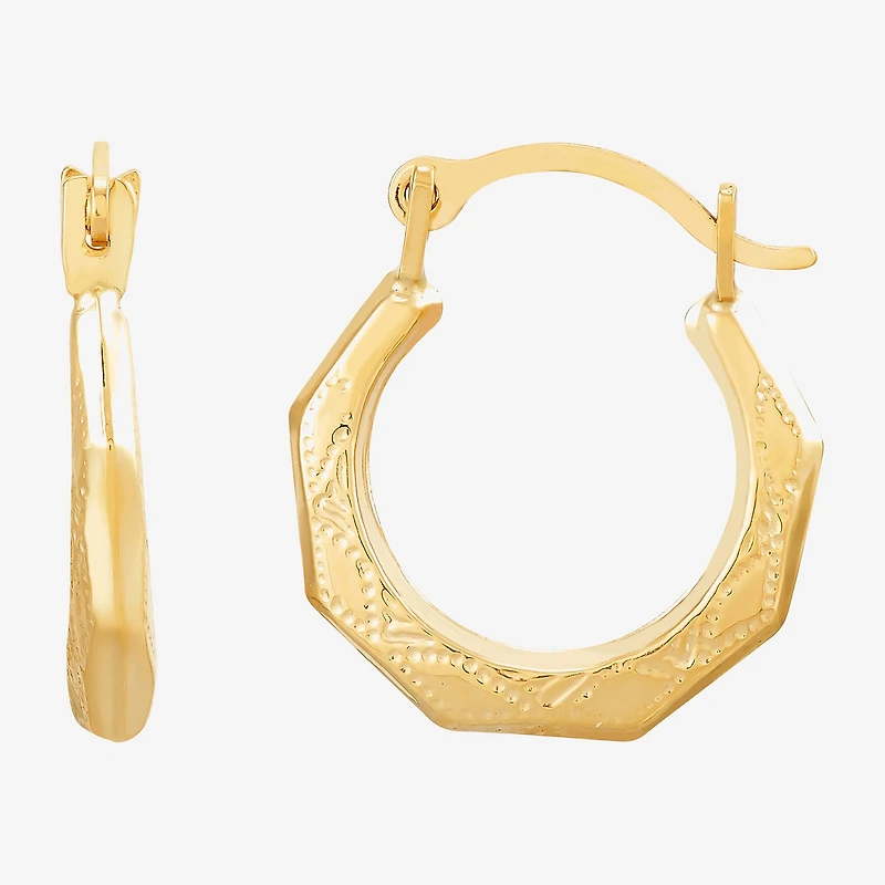 Womens 14K Gold 11.5mm Round Hoop Earrings