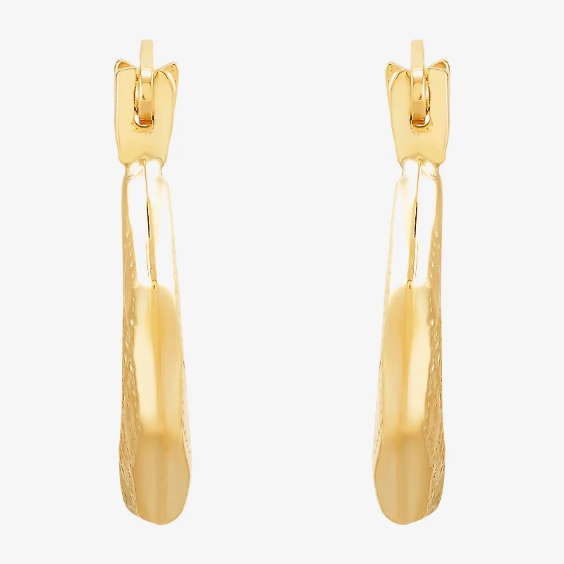 Womens 14K Gold 11.5mm Round Hoop Earrings