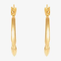 Womens 14K Gold 14.5mm Heart Hoop Earrings