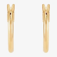 Womens 14K Gold 12mm Round Hoop Earrings