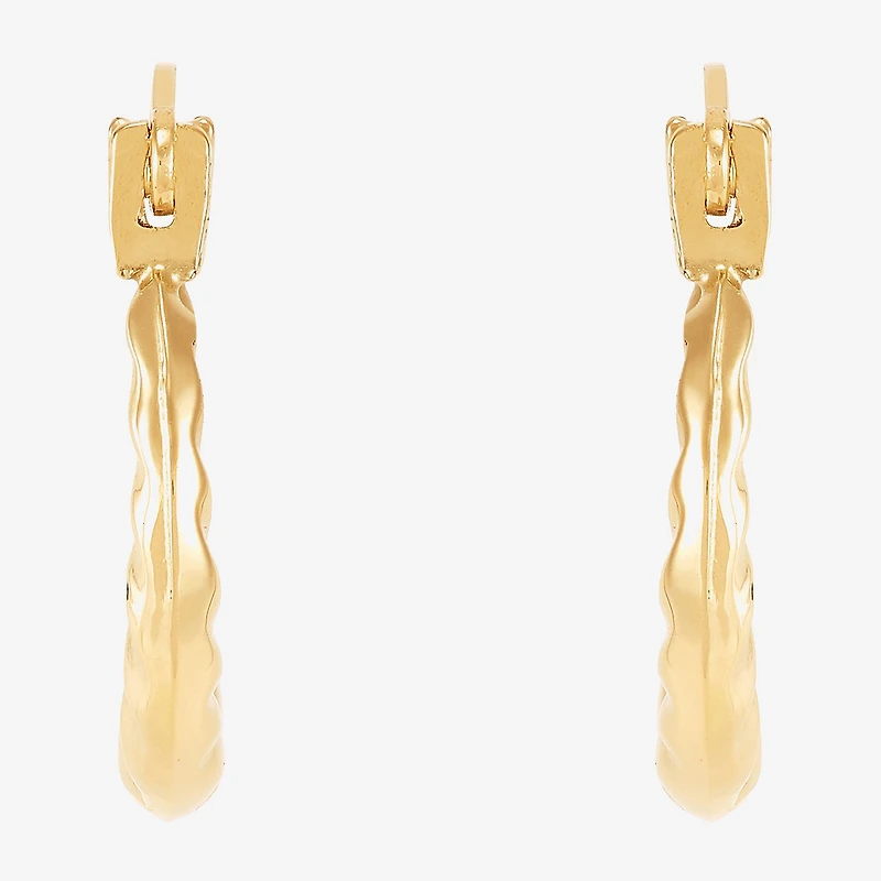 Womens 14K Gold 10.7mm Round Hoop Earrings