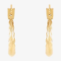 Womens 14K Gold 10.7mm Round Hoop Earrings