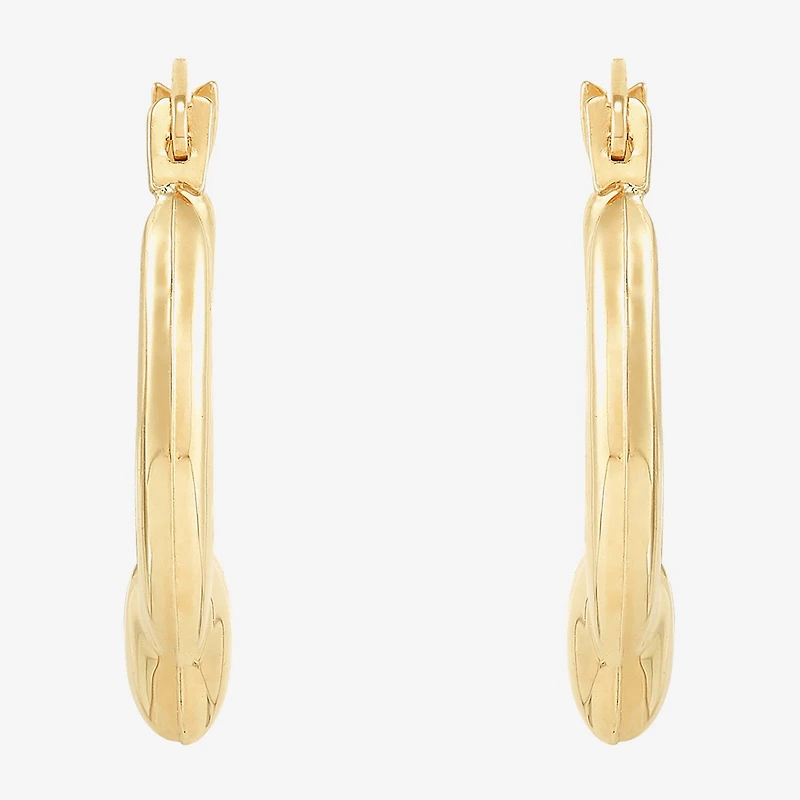 Womens 14K Gold 16.5mm Heart Hoop Earrings