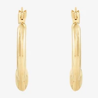 Womens 14K Gold 16.5mm Heart Hoop Earrings