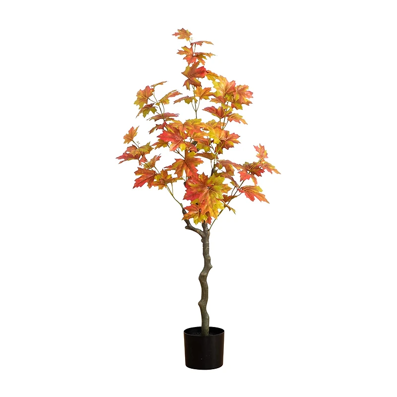 Nearly Natural 4' Orange Maple Indoor Artificial Tree