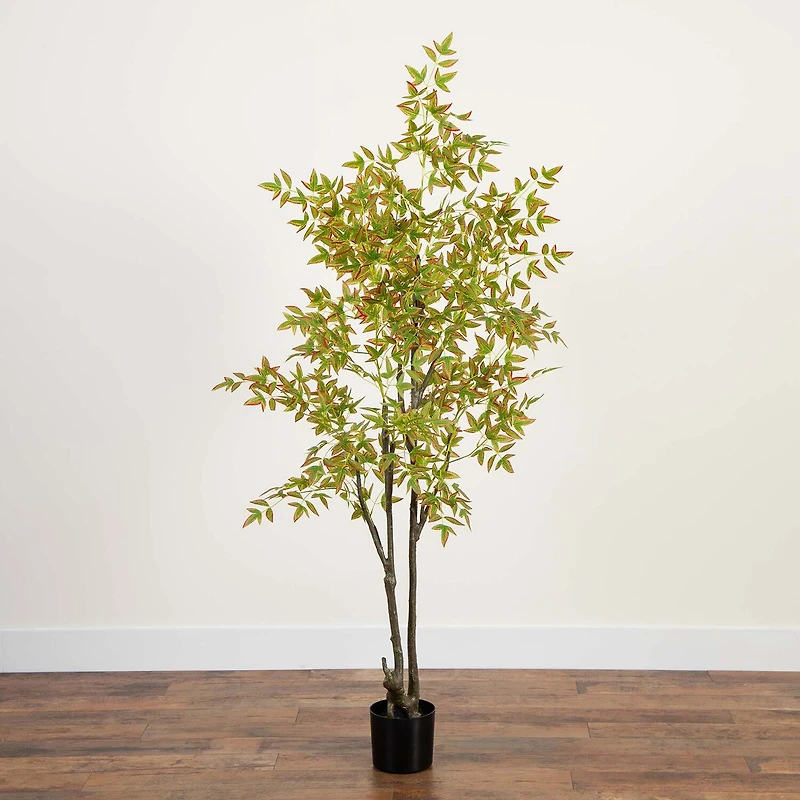 Nearly Natural 6' Green Nandina Indoor Artificial Tree