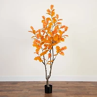 Nearly Natural 6' Orange Oak Indoor Artificial Tree
