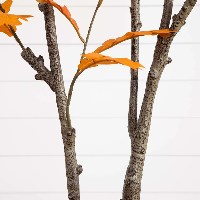 Nearly Natural 6' Orange Oak Indoor Artificial Tree