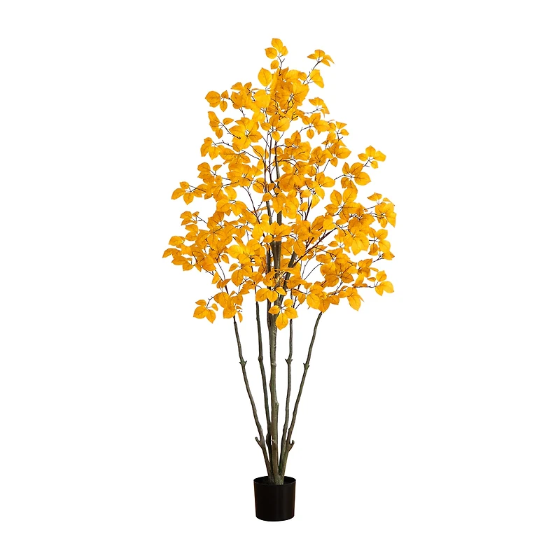 Nearly Natural 6' Orange Oyama Magnolia Indoor Artificial Tree