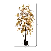 Nearly Natural 5' Orange Eucalyptus Indoor Artificial Tree