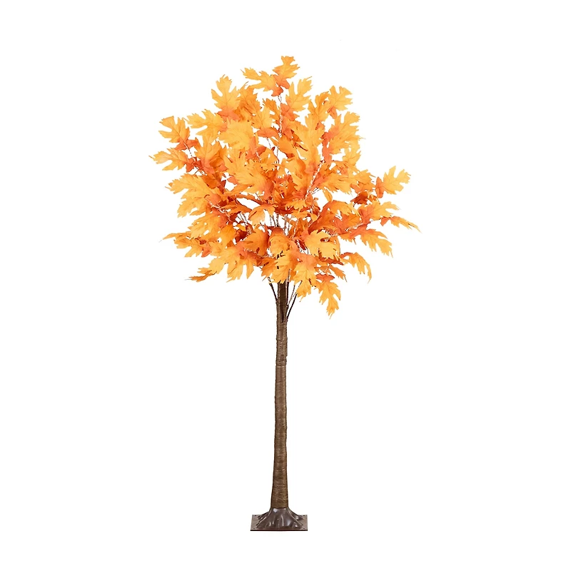Nearly Natural 6' Orange Prelit Maple Lighted Indoor Artificial Tree