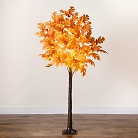 Nearly Natural 6' Orange Prelit Maple Lighted Indoor Artificial Tree