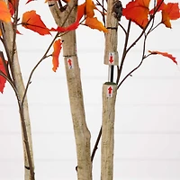 Nearly Natural 7' Orange Autumn Birch Indoor Artificial Tree