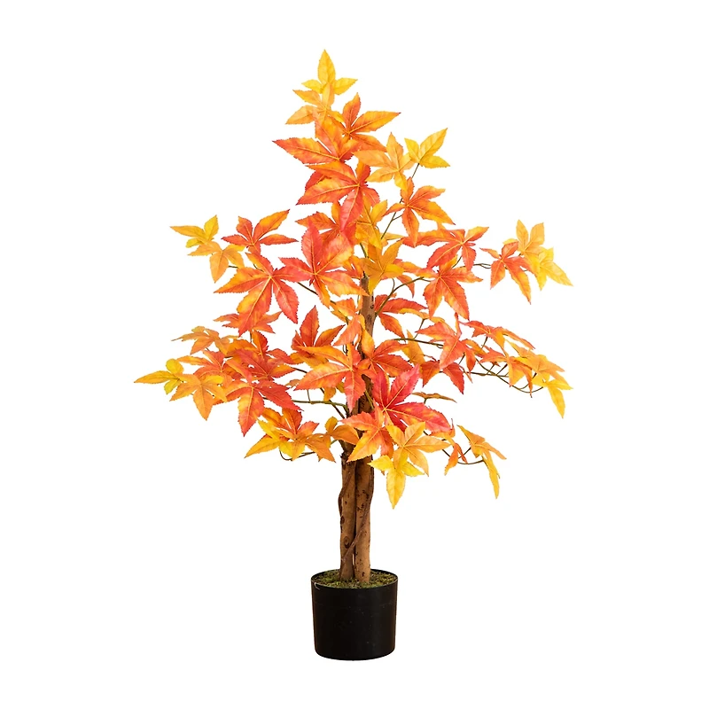 Nearly Natural 3' Autumn Deluxe Maple Indoor Artificial Tree