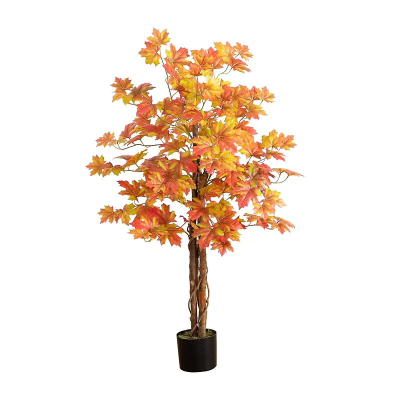 Nearly Natural 4' Autumn Deluxe Maple Indoor Artificial Tree