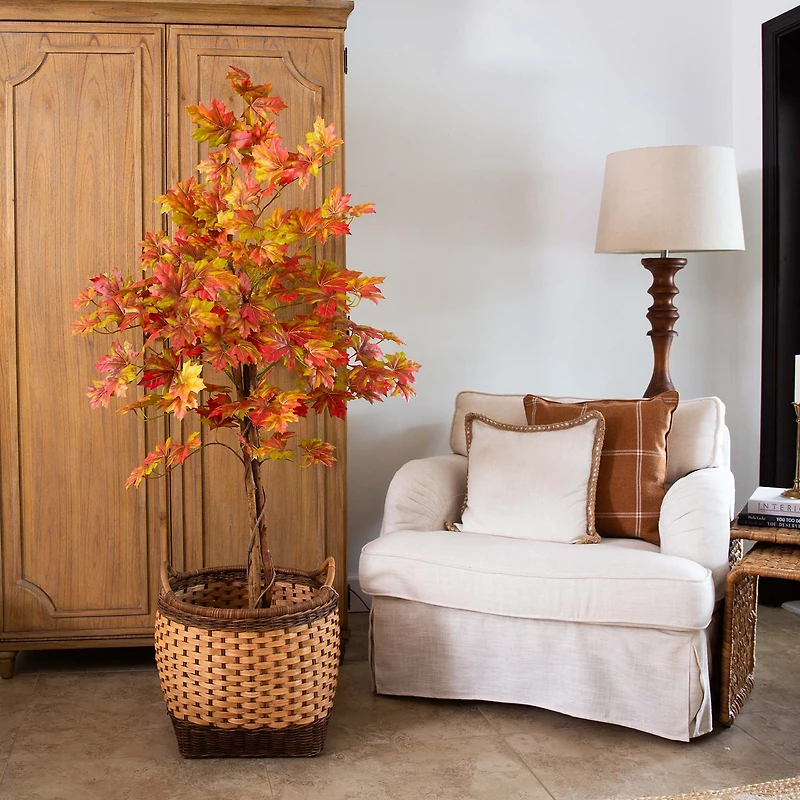 Nearly Natural 5' Autumn Deluxe Maple Indoor Artificial Tree