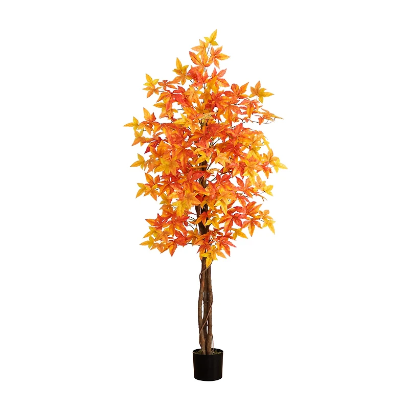 Nearly Natural 6' Autumn Deluxe Maple Indoor Artificial Tree