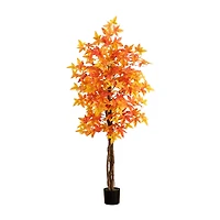 Nearly Natural 6'  Autumn Deluxe Maple Indoor Artificial Tree