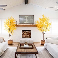 Nearly Natural 9' Yellow Autumn Maple Indoor Artificial Tree