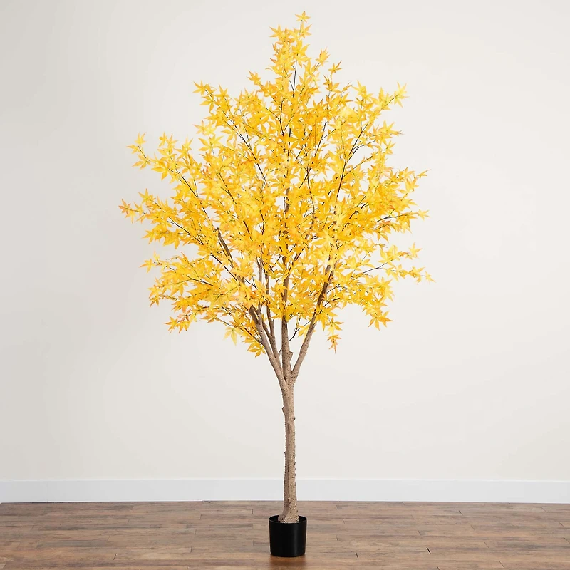 Nearly Natural 9' Yellow Autumn Maple Indoor Artificial Tree