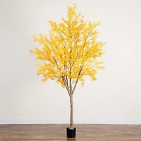 Nearly Natural 9' Yellow Autumn Maple Indoor Artificial Tree