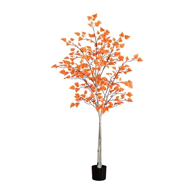 Nearly Natural 6' Autumn Paper Birch Indoor Artificial Tree