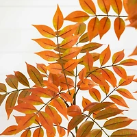 Nearly Natural 5' Orange Minimalist Sumac Indoor Artificial Tree