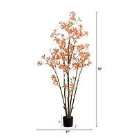 Nearly Natural 6' Orange Pieris Indoor Artificial Tree