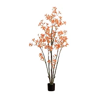 Nearly Natural 6' Orange Pieris Indoor Artificial Tree