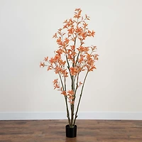 Nearly Natural 6' Orange Pieris Indoor Artificial Tree
