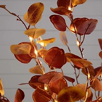 Nearly Natural 4' Orange Prelit Eucalyptus Lighted Indoor Artificial Tree