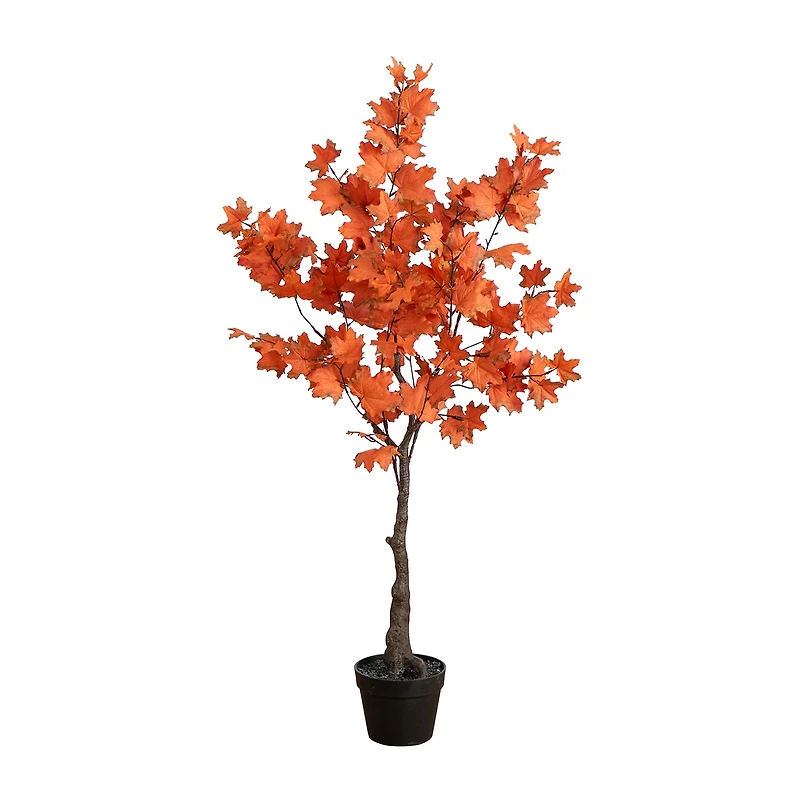 Nearly Natural 4' Orange Rustic Maple Indoor Artificial Tree