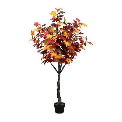 Nearly Natural 5' Orange Smoky Maple Indoor Artificial Tree