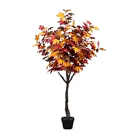Nearly Natural 5' Orange Smoky Maple Indoor Artificial Tree