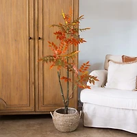 Nearly Natural 4' Orange Sumac Indoor Artificial Tree