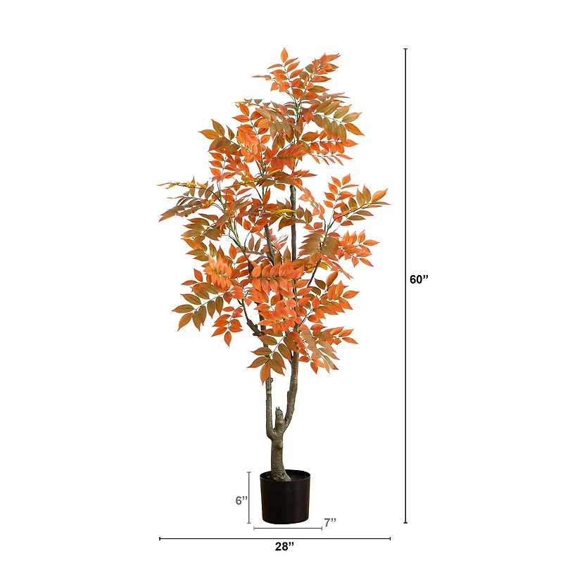 Nearly Natural 5' Green Sumac Indoor Artificial Tree